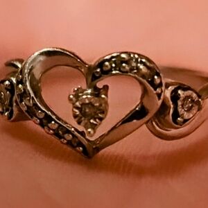 Heart shaped diamond ring